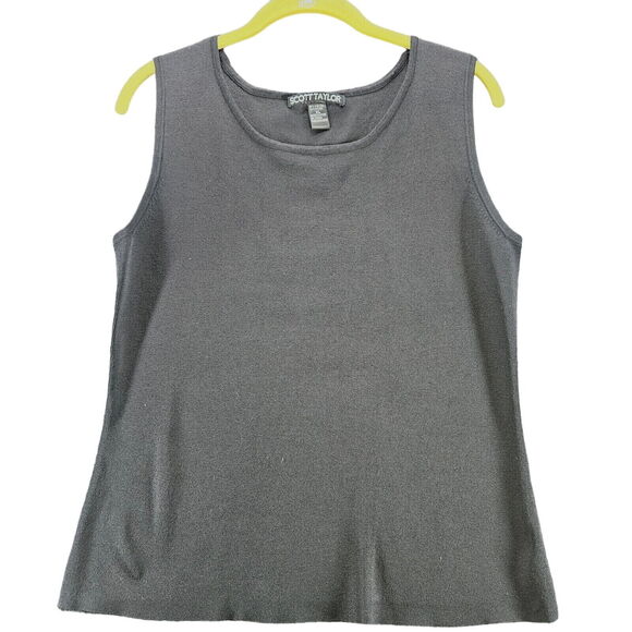 Scott Taylor Womens Tank Top Black Size XL Viscose Blend Sleeveless Pullover - Picture 1 of 12